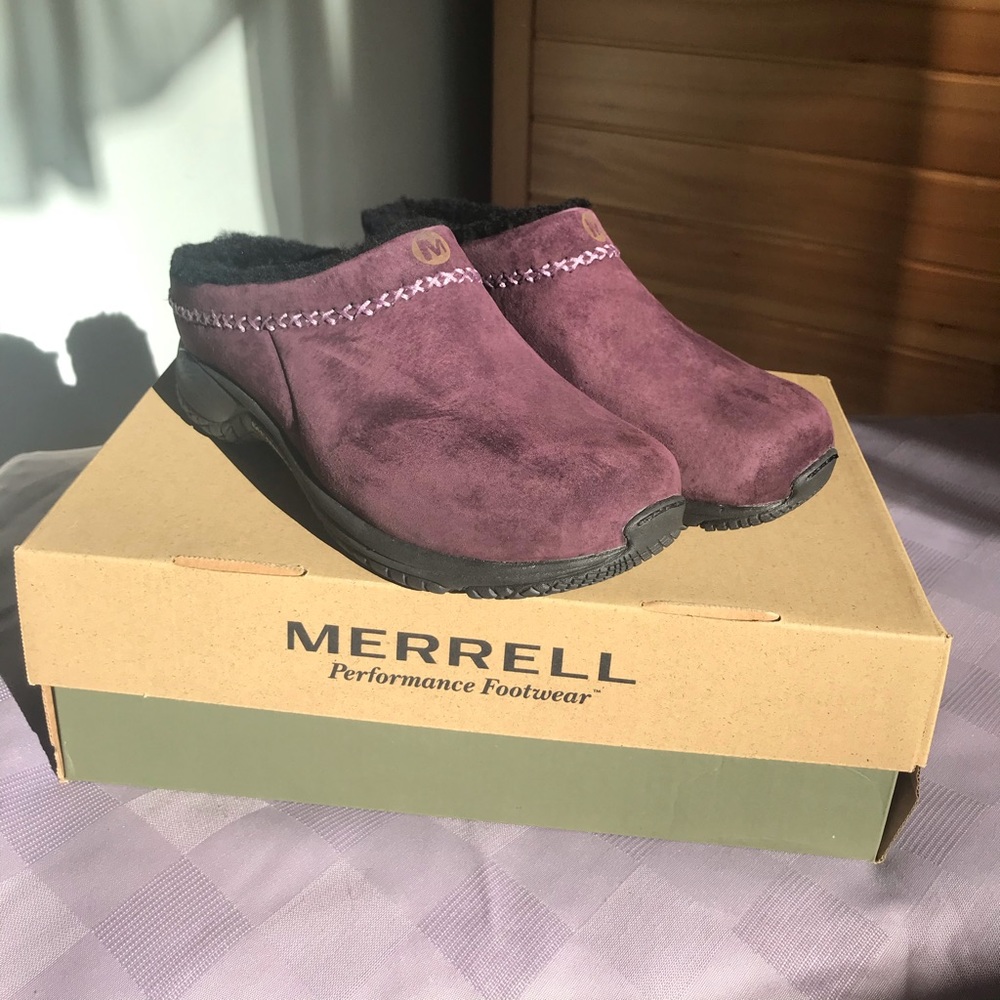 Merrell Purple Suede Slides